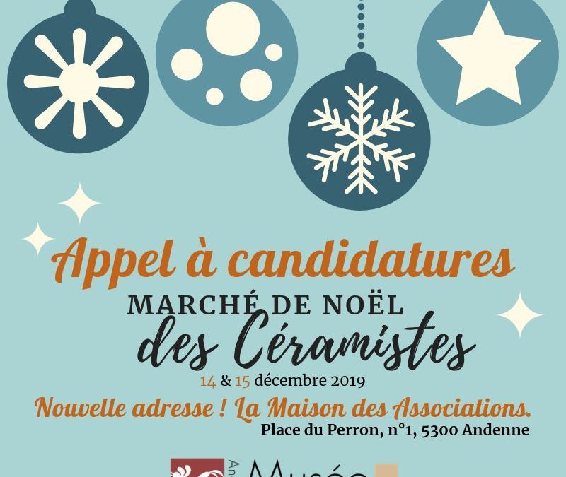 Appel à candidatures ! Marché de Noël des céramistes 2019